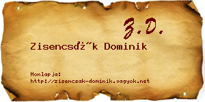 Zisencsák Dominik névjegykártya
